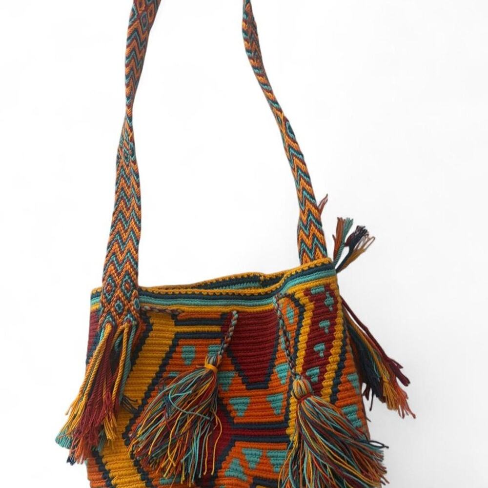 Colombian wayuu handmade multicoloured bag